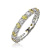 Bling Jewelry Simulated Citrine CZ Stackable Eternity Band Ring 925 Silver