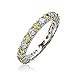 Bling Jewelry Simulated Citrine CZ Stackable Eternity Band Ring 925 Silver