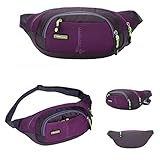 Running Bum Bag,Morecome Travel Handy Hiking Sport Waist Belt Zip Pouch,Fanny Pack (Purple)