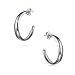 Lightweight Round Dome Half Large Stud Hoop Earrings For Women For Teen 925 Sterling Silver 1.25 Inch Dia