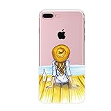 iPhone 7 Plus Case, Axiba Girl Printed Transparent TPU Carring Case Cover for iPhone 7 Plus 5.5 Inch (Style H)