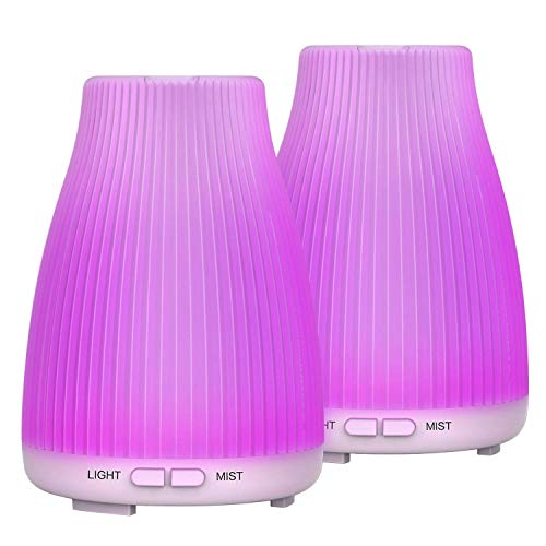 Neloodony Aromatherapy Essential Oil Diffuser, Waterless Auto Shut-off Ultrasonic Ddiffusers for Essential Oils – 2 Pack