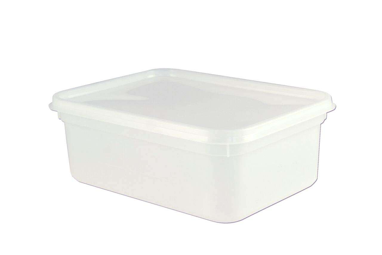 Take Away Supplies LTD 2 Litre Rectangular Food Storage Containers with Lids x 20, Freezer Safe, 22cm x 15.5cm x 8cm