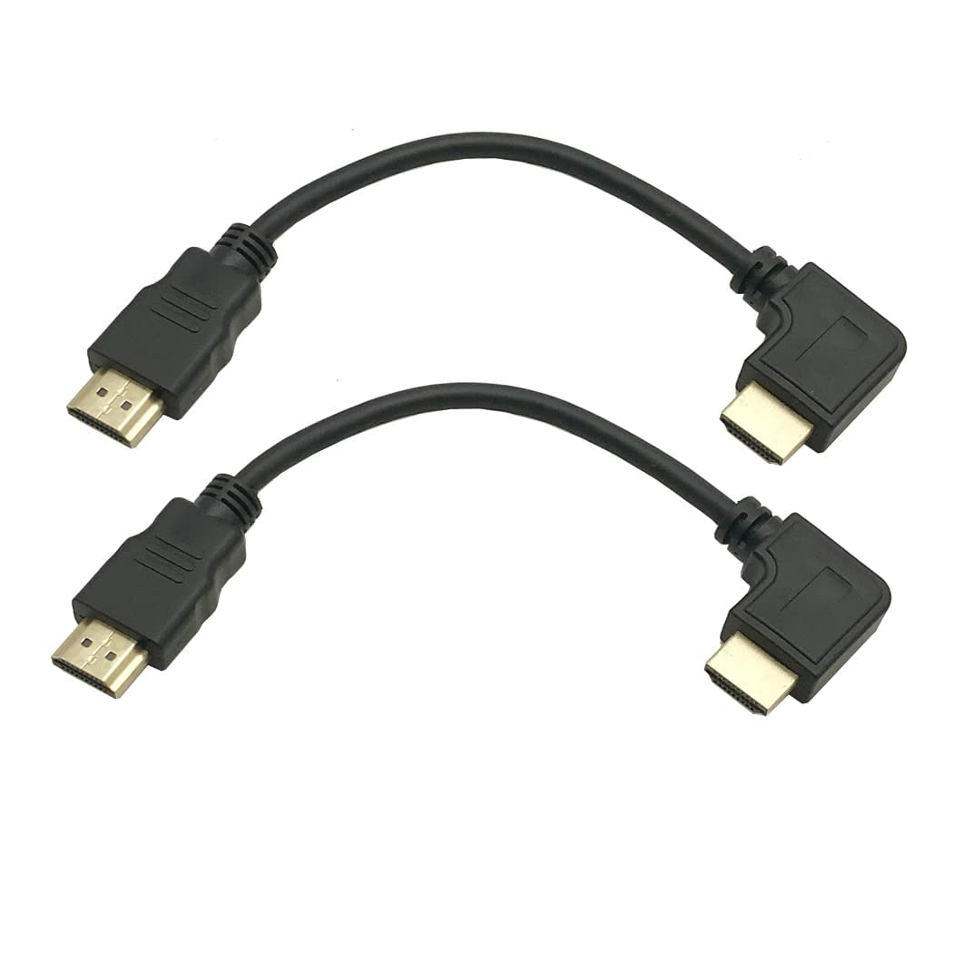 LiKuCo 8K Angled HDMI 2.1 Cable 2Pack 8inch Short 90 Degree Ultra HD 48Gbps High Speed HDMI Cable,8K@60hz 4K@120hz 144Hz eARC HDR10 4:4:4 HDCP 2.2