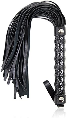 Soft Genuine Suede Leather Floggers and Whips With Braided Handle Flogger Purple For Role Play Kit Black