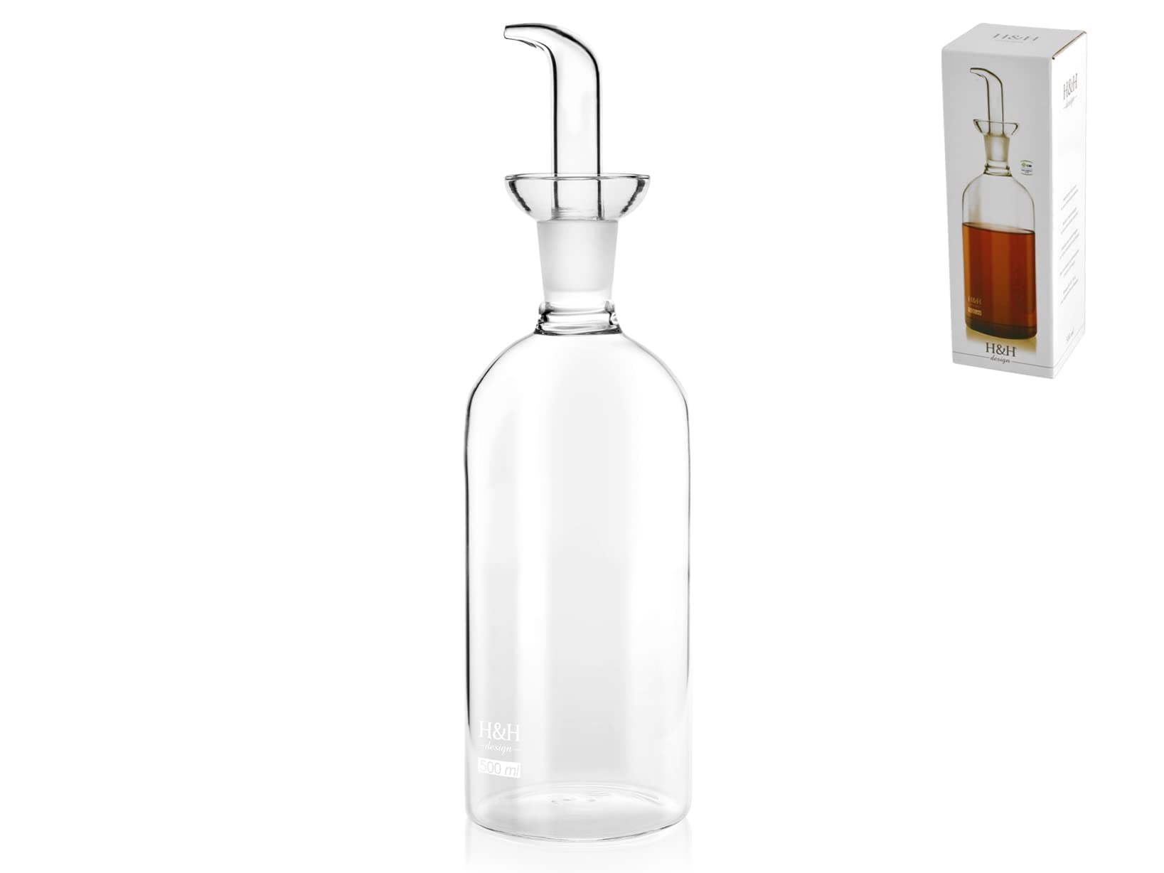 H&H Cylindrical Vase, Borosilicate, Transparent, 0.5 Litres