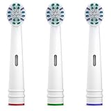 Amazon Brand - Solimo Flossing Replacement Brush Heads, 3 Count (Fits Most Oral-B Electric Toothbrushes)
