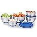 5 Piece Stainless Steel Mixing Bowls Set With Lids, Non-Slip Silicone Bottom, Stackable For Minimal Storage by Gabbay- 1,2,2.5,3.5,4.5 Qt.