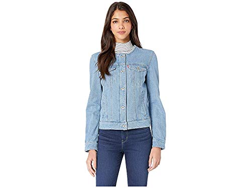 levis collarless denim jacket