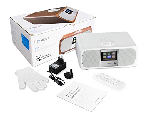 LEMEGA M3+ 20W Stereo Internet FM Digital Radio with Bluetooth, Built-in Subwoofer, USB, Aux & TFT Colour Display - White