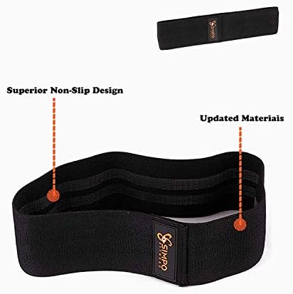 Simpo Fitness Hip Band for Men or Women - Non Slip Grip - Glute Activation warm up, Booty Band