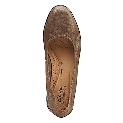 Clarks Women's Jenette Ease Ballet Flat, Pewter, 8