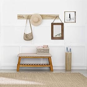 EMAISON 16 X 12 Inch Rustic Wood Framed Wall Mirror with Hanging Rope for Farmhouse Décor, for Entryway, Bedroom… 412C5qTjNbL