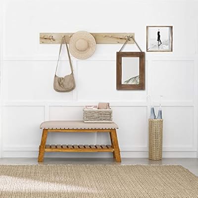 EMAISON 16 X 12 Inch Rustic Wood Framed Wall Mirror with Hanging Rope for Farmhouse Décor, for Entryway, Bedroom… 412C5qTjNbL