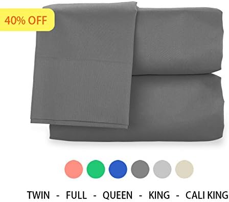 H Bedding 4pcs Solid Color Brushed Microfiber 1800 Bedding - Wrinkle, Fade, Stain Resistant, Hypoallergenic Sheets, Pillow Case Set - Queen Sheets Set, Dark Grey - - Idea for Thanksgiving