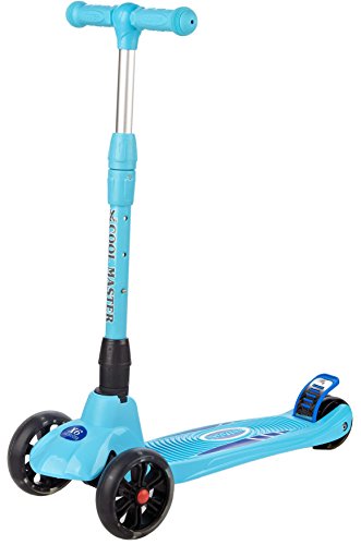 Voyage Sports Kick 3 Wheel Scooter & toddlers Girls or boys & Adjustable Height with Extra-wide Deck PU Flashing Wheels & for Children from 3 to 14 Year Old Kids - Blue