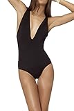 SEXYARN Women's Deep V-neck Whitout Padded One-piece Swimsuit Monokini Beachwear