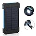 Solar Charger, 10000mAh Solar Power Bank with Dual USB, External Backup Battery Pack Solar Panel Charger for iPhone and Android Cellphones (Blue)