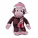 Gund Curious George Plush in Christmas Red and White Striped Hat
