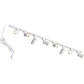 Hiiglxii Plug in Track Lighting with Power Cord, 8-Light LED Track Lighting Kit with Track Rail, Modern Kitchen GU10 Track Li