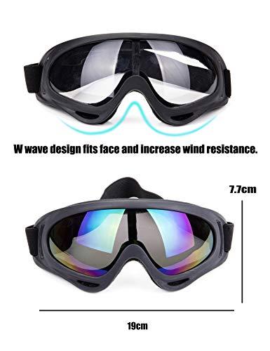 Unisex Pilot Motorcycle Goggles Ski Snowboard Anti-UV Anti-fog Protect Safety Glasses