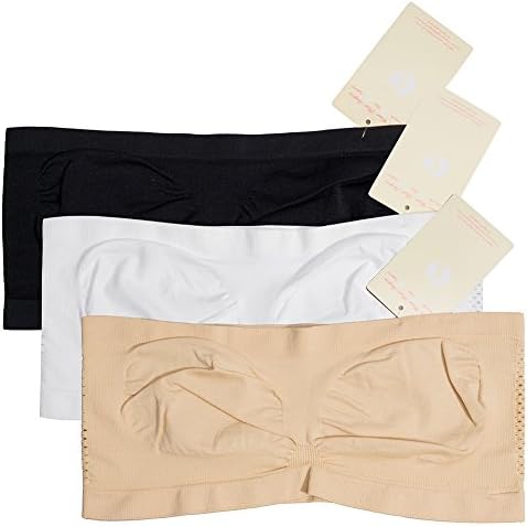 Shapetune Women's Basic Stretch Layer Strapless Seamless Tube Bra Bandeau Top