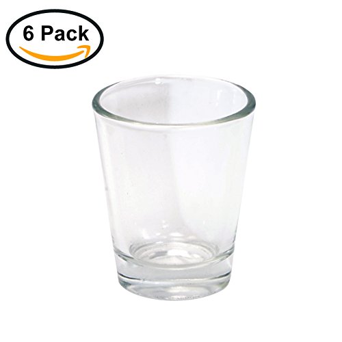 Thirsty Rhino Karan, Round 1.5 oz Shot Glass with Heavy Base, Clear Glass, Set of 6