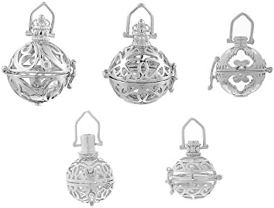 Sharefashion Hollow Mixed Locket Pendant for Fragrance Essential Oil Aromatherapy Diffuser (White)