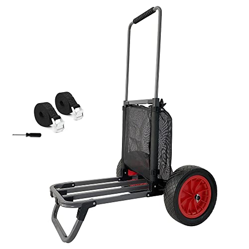 Bonsing Beach Trolley Cart, Foldable HeavyDuty Beach Cart with 12 Inch