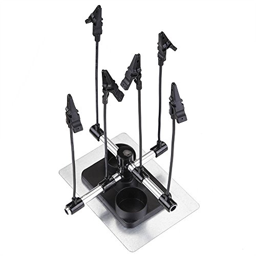 Aw airbrush holder stand w/ 6x clips adjustable flexibl…