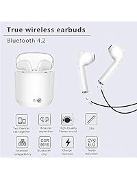 Auriculares Bluetooth, Mini Estéreo Bluetooth Inalámbrico con Micrófono Integrado con Reducción de Ruido y Caja de Carga, Diseñados para Correr y Deportes. (Blanco)