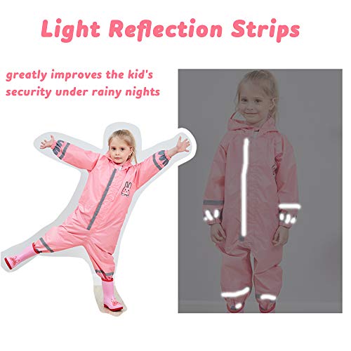 image for SSAWcasa One Piece Rain Suit Kids,Unisex Toddler Waterproof Rainsuit R