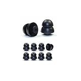 Double flange, Contour Tip - Earphones Plus brand replacement ear cushions made to fit Klipsch, Shure, Etymotic and other models requiring a 2mm attachment diameter. Black, Small