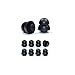 Double flange, Contour Tip - Earphones Plus brand replacement ear cushions made to fit Klipsch, Shure, Etymotic and other models requiring a 2mm attachment diameter. Black, Small