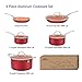 Lightning Deal Classic Induction Cookware Set, Cooking Pots and Pans Set, Non-stick Coating, Dishwasher Safe, PFOA Free, Carnival, Mother's Day Gifts (D3-Champagne)