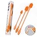 Silicone Bottle Brush Cleaner Set of 3 - Long Handle Bottle Cleaning Brushes Ideal for Narrow Neck Containers, Water Bottles, Thermos, Hydro Flasks, Coffee Mugs, Tumbler Bottles, Baby Bottles (Orange)