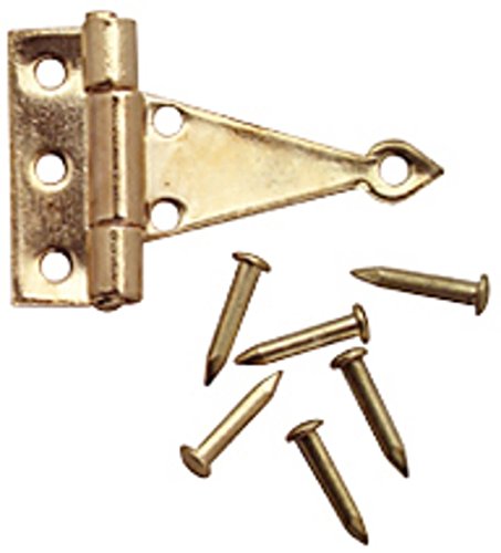 Dollhouse Miniature 4 Brass T-Hinges with Nails