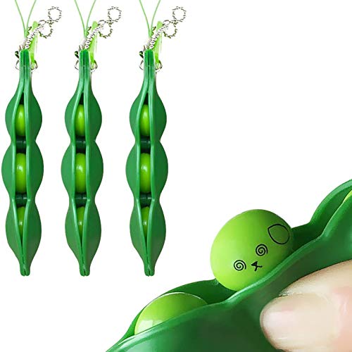LW&GG Dimple Fidget Toys, Pop It Edamame Fidget Toy Simple with Buckle