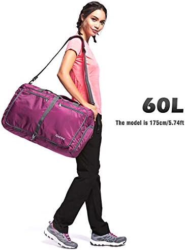 Gonex 60L Packable Travel Duffle Bag Foldable Duffel Bags for Luggage Gym Sports Camping Travelling Cycling Storage Shopping Water & Tear Resistant 9 Gonex 60L Packable Travel Duffle Bag Foldable Duffel Bags for Luggage Gym Sports Camping Travelling Cycling Storage Shopping Water & Tear Resistant