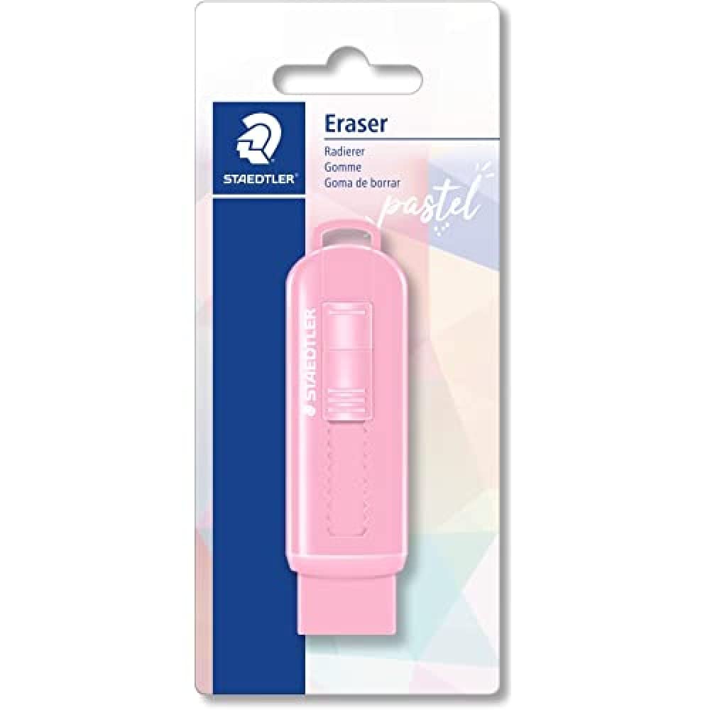 Staedtler Eraser in beautiful pastel colours, with practical plastic sleeve, assorted colours, 525 PSBKPA