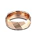 TUSEN JEWELRY 8mm Wedding Bands Rose Gold Plated on the Polished Facet Cut Shiny Tungsten Mens Ring