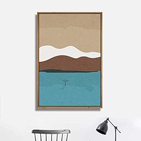 Framed Canvas Wall Art for Living Room, Bedroom Minimalistic Landscape XXIII Canvas Prints for Home Decoration Ready to Hang - 16x24 inches