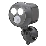 Mr Beams MB390 300-Lumen Weatherproof Wireless Battery Powered LED Ultra Bright Spotlight with Motion Sensor, Brown