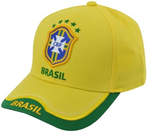 Brazil Soccer Futbol Sun Buckle Curved Bill Cap Licensed by Rhynox