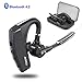TTMOW Bluetooth Headset V4.2 Hands Free Wireless Earpiece with Dual Mic Active Noise Cancelling Single Ear Bluetooth Cell Phones Earphone for Driving/Business/Office(Compatible for iOS Android)