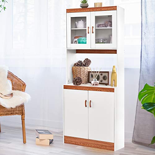 Giantex Microwave Cabinet Counter Kitchen Pantry Cupboard Import