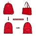 Lightweight Durable Backpack Foldable Tote Bag Camping Outdoor Hiking Daypack (Red)