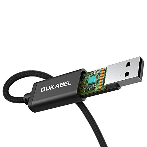 Long USB to 3.5mm Jack Audio Adapter, DuKabel ProSeries TRRS 4-Pole Mic-Supported USB to Headphone AUX Adapter Built-in Chip External Stereo Sound Card for PS4 PC [Metal Housing & Durable Braided]