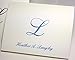 50 Personalized Note Cards with Initial Plus Full Name. Set of 50 with Matching Envelopes. Choose Black or Slate Blue Print. A Great Personalized Gift! (Slate Blue Print)