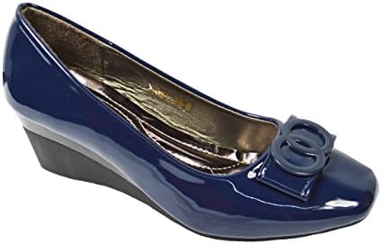 Golden Road G.N.D Women Low-Heel Wedge Pump for Office Ladies #JS56 (10, Navy)